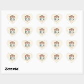Sticker turquoise, Beige, Rose Dusty (Feuille)