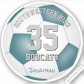 Sticker Turquoise blanc équipe couleurs enfants soccer fêt (Devant)