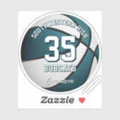 Sticker turquoise blanc équipe couleurs garçons filles bas (Feuille)