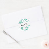 Sticker turquoise blanc Hibiscus Fleur Floral Part (Enveloppe)