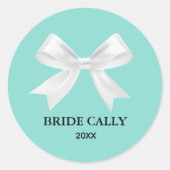 Sticker Turquoise Bleu Tiara Party Classic rond (Devant)