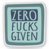 Sticker Turquoise bleu zéro F*a donné (Devant)