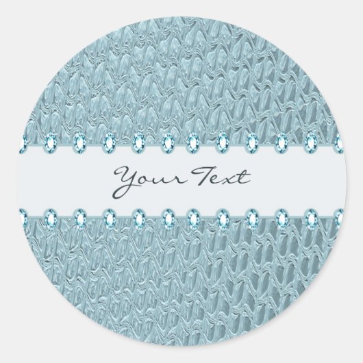 Sticker Turquoise élégant décoratif classique rond (Devant)