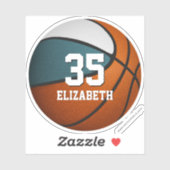 Sticker turquoise équipe blanche couleurs filles garçons b (Feuille)