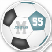 Sticker Turquoise équipe noire couleurs garçons filles soc (Devant)