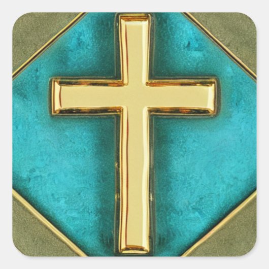 Sticker turquoise et Gold Cross (Devant)