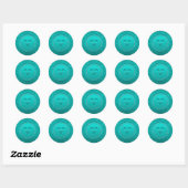 Sticker turquoise Faux Foil Classic Round (Feuille)