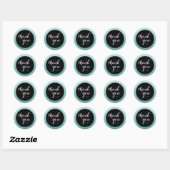 Sticker turquoise Faux Parties scintillant Merci F (Feuille)