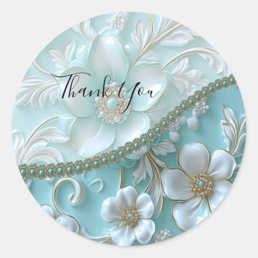 Sticker turquoise Floral (Devant)