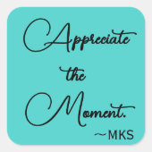 Sticker Turquoise Initiales et affirmation positiv (Devant)