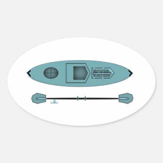 Sticker turquoise Kayak Oval (Devant)