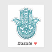 Sticker Turquoise Khamsa Main Bonne chance (Feuille)