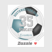 Sticker Turquoise noir équipe couleurs enfants soccer banq (Feuille)