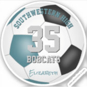 Sticker Turquoise noir équipe couleurs enfants soccer banq (Devant)