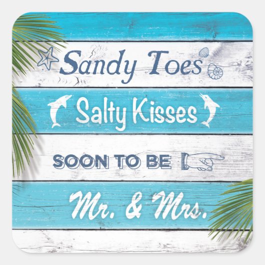 Sticker Turquoise Sandy Tots Salty Kisses (Devant)