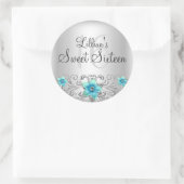 Sticker turquoise Silver Floral Sweet 16 (Sac)