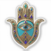 Sticker Turquoise Third Eye Hamsa (Devant)