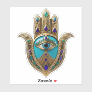 Sticker Turquoise Troisième Oeil Hamsa