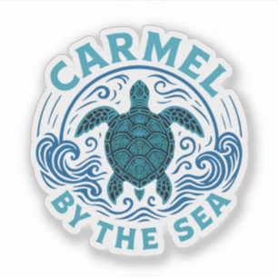 Sticker Turtel Carmel au bord de la plage de mer californi