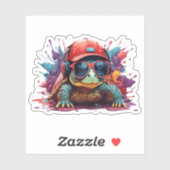 Sticker turtle animal art I cool cute turtle (Feuille)