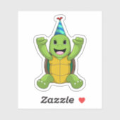 Sticker Turtle at Birthday (Feuille)
