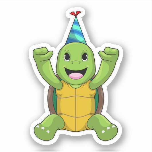 Sticker Turtle at Birthday (Devant)