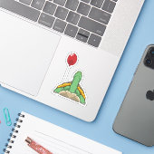 Sticker Turtle Balloon (Ordinateur portable avec iPhone)