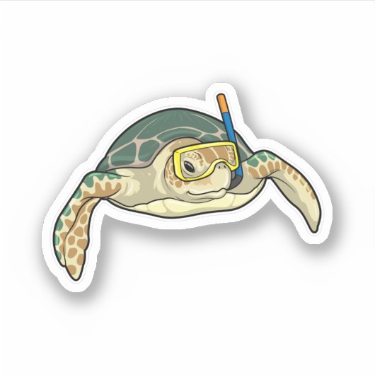 Sticker Turtle Diver Snorkel (Devant)