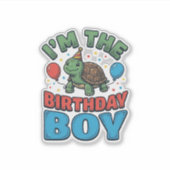 Sticker Turtle garçon d'anniversaire conception de chemise (Devant)
