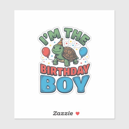 Sticker Turtle garçon d'anniversaire conception de chemise (Feuille)