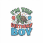 Sticker Turtle Garçon d'anniversaire Vintage Conception de (Devant)