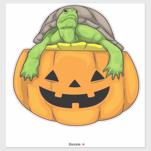 Sticker Turtle Halloween Pumpkin Classic T-Shirt_1 (Feuille)