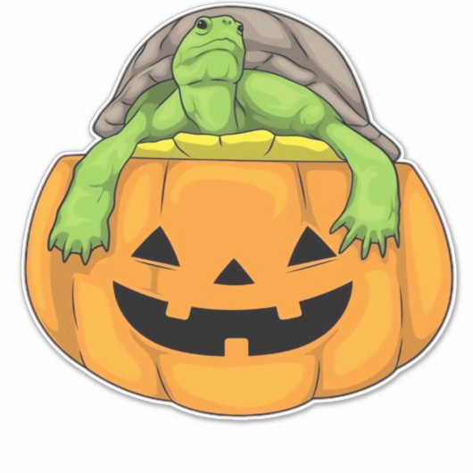 Sticker Turtle Halloween Pumpkin Classic T-Shirt_1 (Devant)