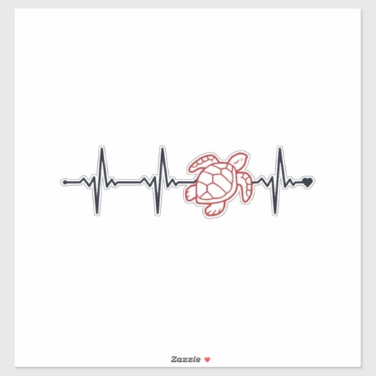 Sticker Turtle Heartbeat Tortoise Painted Alligator Copy (Feuille)