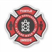 Sticker Turtle Inside Pet Alert For Fire Department (Devant)