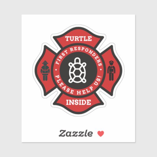 Sticker Turtle Inside Pet Alert For Fire Department (Feuille)