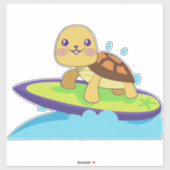 Sticker Turtle on surfboard (Feuille)