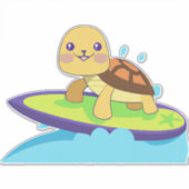 Sticker Turtle on surfboard (Devant)