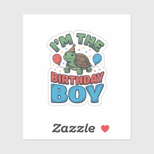 Sticker Turtle pour garçon d'anniversaire Design de chemis (Feuille)