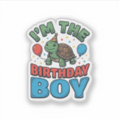 Sticker Turtle pour garçon d'anniversaire Design de chemis (Devant)