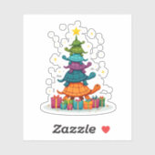 Sticker Turtle Tree Christmas Tree Adorable Turtle Christm (Feuille)