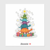 Sticker Turtle Tree Christmas Tree Adorable Turtle Christm (Feuille)