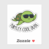 Sticker Turtley Cool Dude Funny Turtle Pun (Feuille)