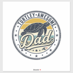 Sticker Turtley Super Papa Design de T-Shirt Vintage Tortu