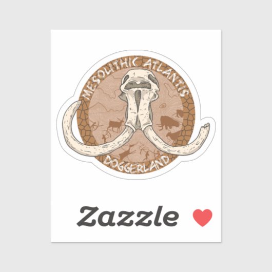Sticker Tusks de Mammoth de Doggerland Atlantis Mesolithiq (Feuille)