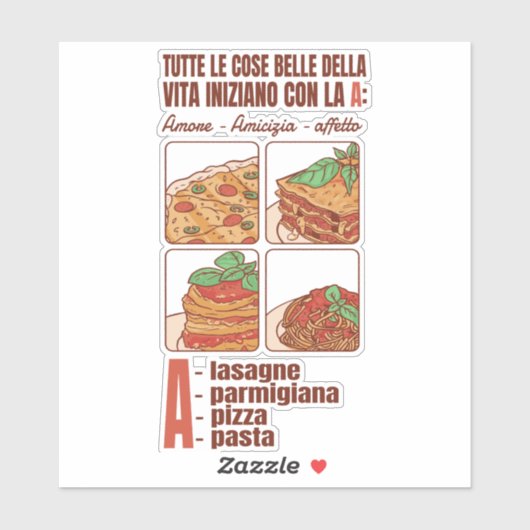 STICKER TUTTE LE COSE BELLE DELLA VITA INIZIANO CON A (Feuille)