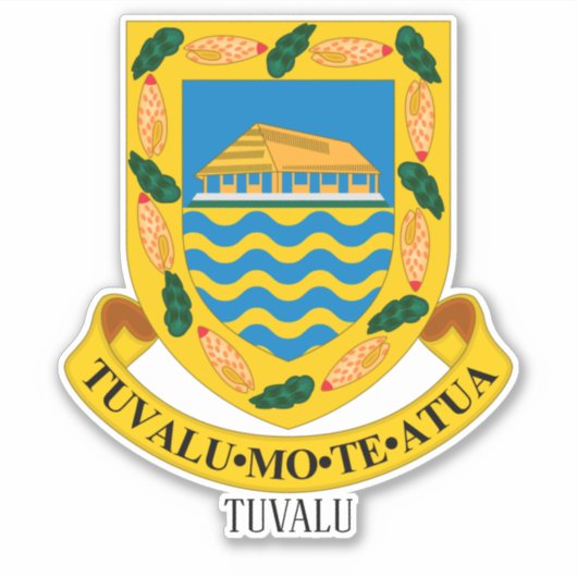 Sticker Tuvalu National Armoiries Patriotique (Devant)