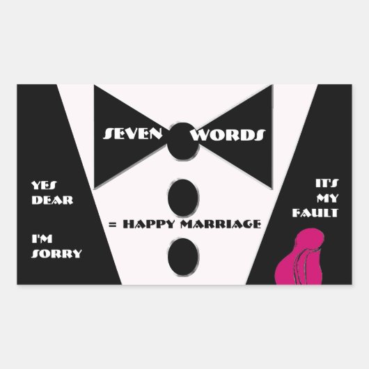 Sticker Tuxedo Vous Choisissez La Couleur Rose (Devant)