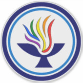 Sticker TVUUC Flaming Chalice Logo. (Devant)