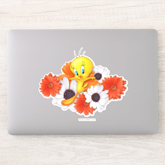 Sticker TWEETY™ avec marguerites (Ordinateur)